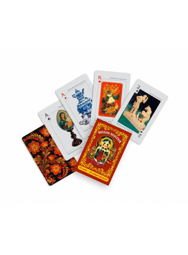 Russian Souvenir Playing Cards MATRYOSHKA NESTING DOLL RED
