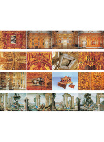 Russian Souvenir Postcards AMBER ROOM in Catherine Palace 16 pieces