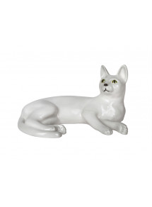 LOMONOSOV IMPERIAL PORCELAIN FIGURINE CAT WHITE KITTY