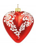 CHRISTMAS TREE DECORATION GLASS HANDPAINTED ORNAMENT HEART