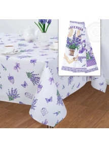 TABLECLOTH AND 3 KITCHEN TOWELS SET PROVENCE LAVENDER