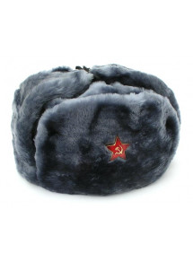 Russian REPLICA Soviet Military WWII Winter Bomber Hat Silver USHANKA Red Star